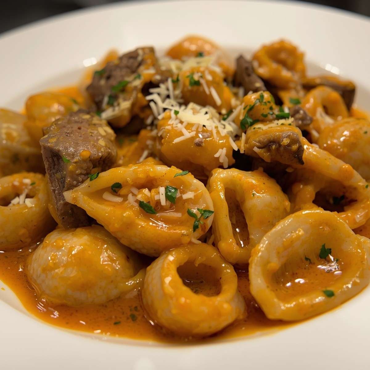 Creamy Paprika Steak Shells