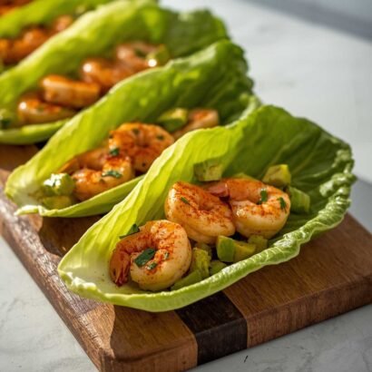Shrimp Avocado Lettuce Boats