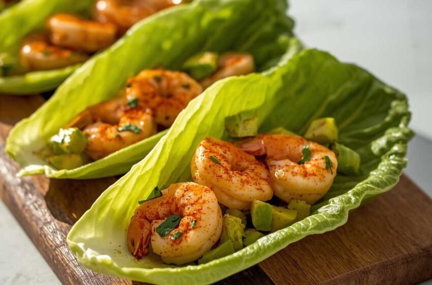 Shrimp Avocado Lettuce Boats