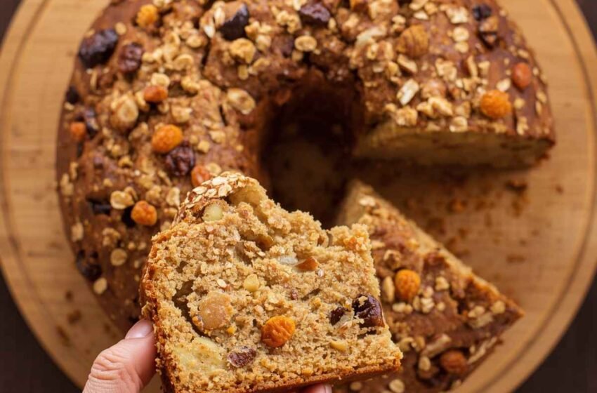 Healthy Oatmeal Apple Carrot Cake (No Sugar, No Flour)