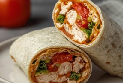 Thumbnail for No Cook Chicken Wrap (Perfect Hot Day Meal)
