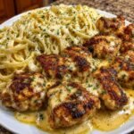 Creamy Garlic Butter Chicken & Linguine in Alfredo Sauce
