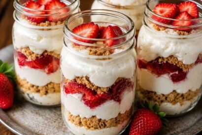 Thumbnail for High Protein Strawberry Cheesecake Jars