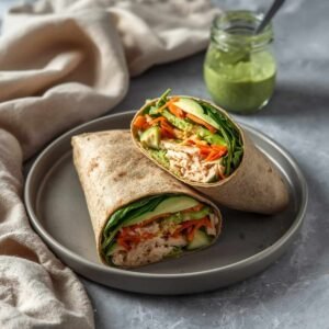Cucumber Chicken Green Goddess Wrap
