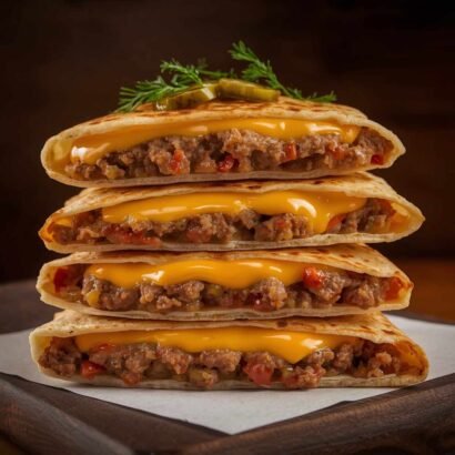 Blackstone Cheeseburger Quesadillas