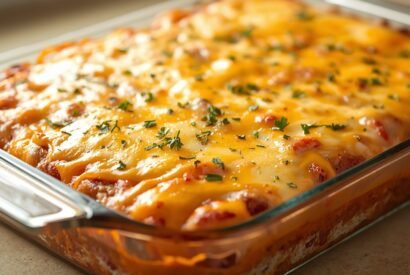 Thumbnail for Cheesy Baked Meatloaf Casserole
