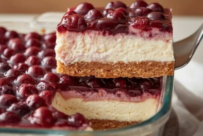 Thumbnail for No-Bake Cranberry Cream Cheese Layer Cake