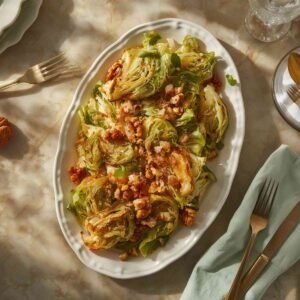 Roasted Cabbage Salad with Lemon-Shallot Dressing