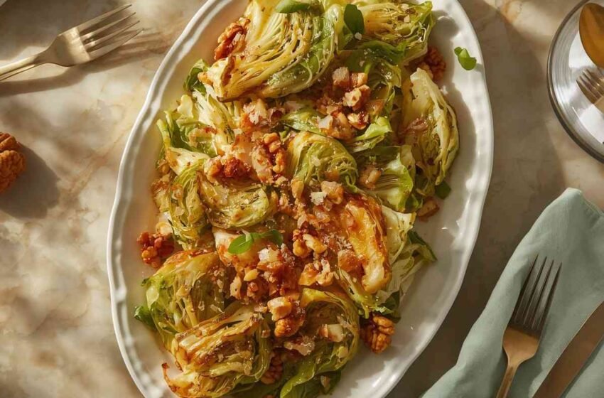 Roasted Cabbage Salad with Lemon-Shallot Dressing