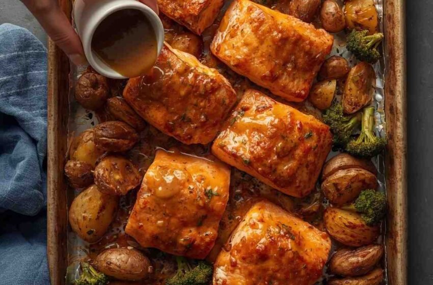 Maple Mustard Salmon with Veggies