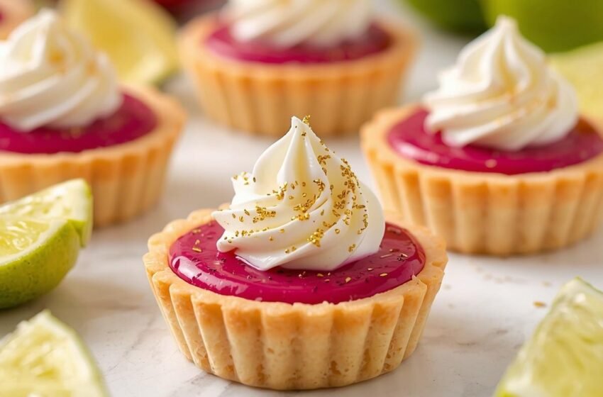 Dragon Fruit and Lime Tarts
