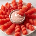 Watermelon Fries with Strawberry Yogurt Dip