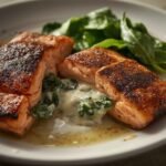Blackened Salmon Stuffed with Spinach