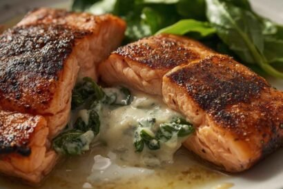 Thumbnail for Blackened Salmon Stuffed with Spinach & Parmesan