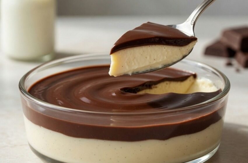 Creamy Two-Layer Chocolate Custard Dessert