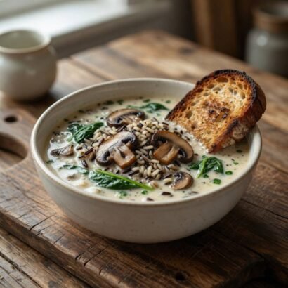 Vegan Wild Rice Mushroom Soup