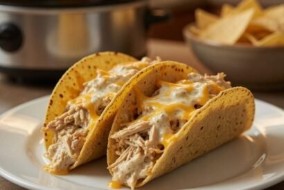 Thumbnail for Creamy Crockpot Chicken Tacos