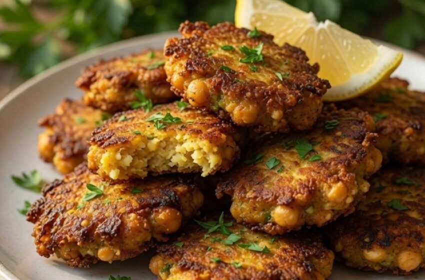 Lemon Garlic Chickpea Fritters