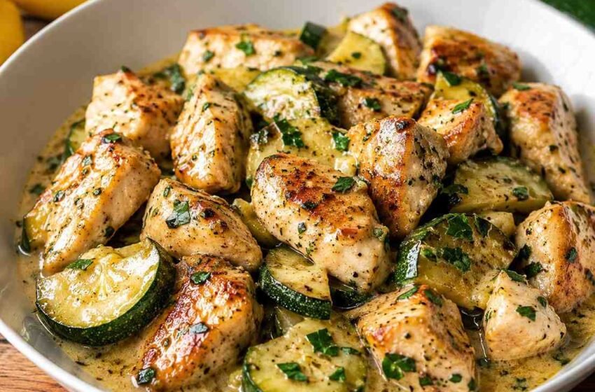 Protein-Packed Chicken and Zucchini with Lemon Garlic Sauce