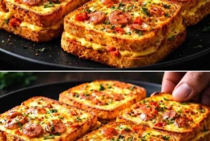 Thumbnail for High-Protein Turkey Sausage & Cheese Stuffed French Toast
