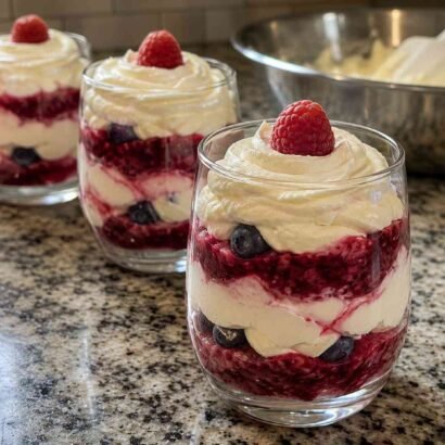 High-Protein Diabetic-Friendly Berry Cheesecake Parfaits