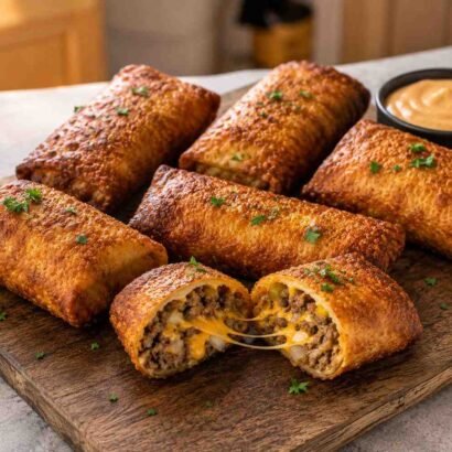 High-Protein Diabetic-Friendly Cheeseburger Crunch Rolls