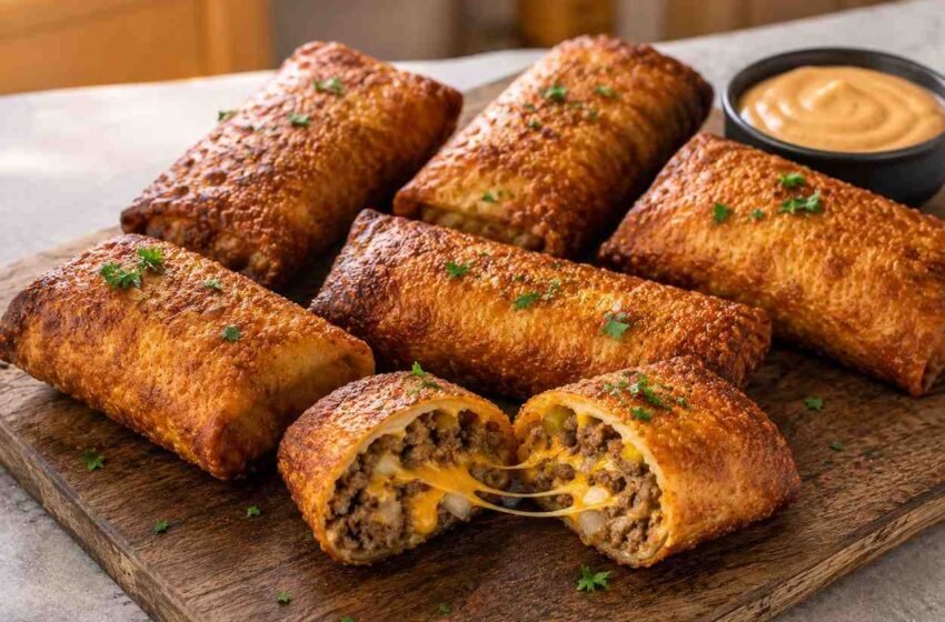 High-Protein Diabetic-Friendly Cheeseburger Crunch Rolls