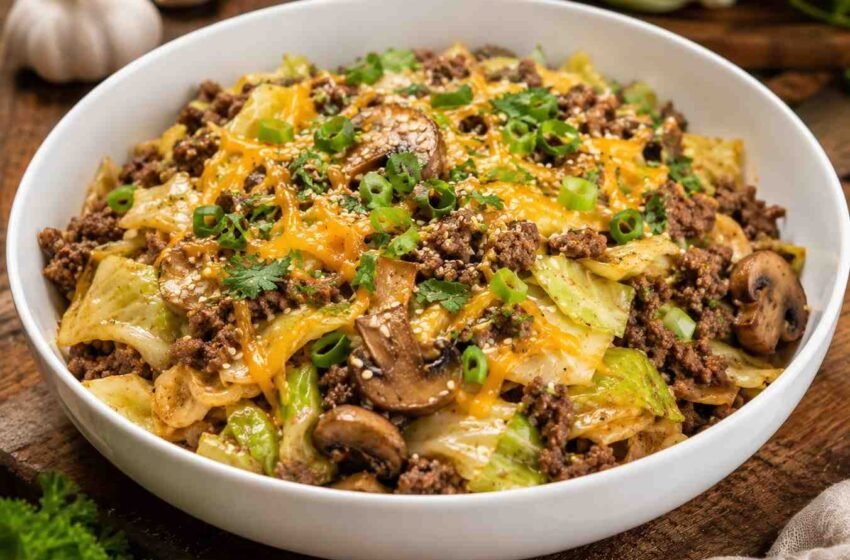 Diabetic-Friendly Cabbage and Ground Beef Skillet