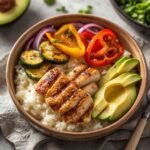 Cauliflower Rice Bowl with Grilled Veggies & Chicken
