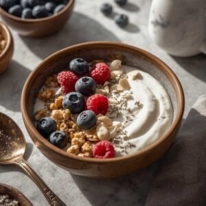 Greek Yogurt with fresh Berries & Crunchy nuts