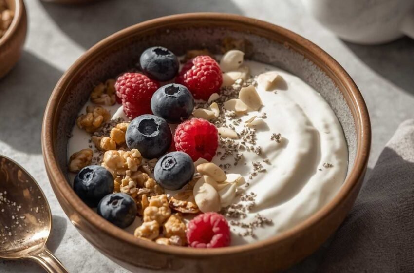 Greek Yogurt with fresh Berries & Crunchy nuts