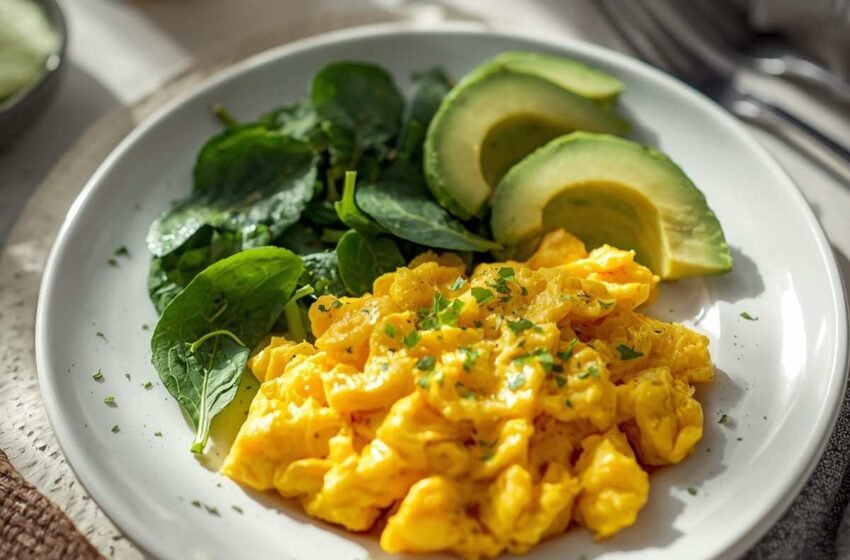 Scrambled Eggs with Spinach & Avocado