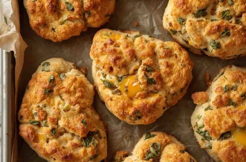 Cheesy Spinach Herb Scones