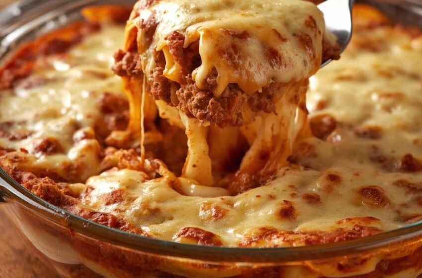 Creamy Baked Stellini Pasta with Meat and Mozzarella