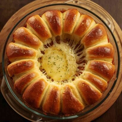 High-Protein Cheesy Stuffed Pull-Apart Bread Ring