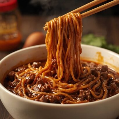 Mongolian Ground Beef Noodles