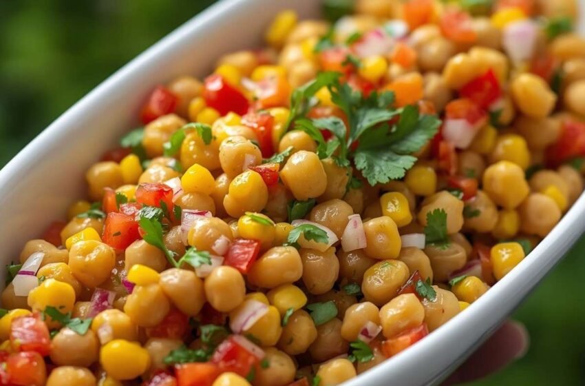 Fresh Chickpea Corn Salad