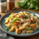 Chicken Caesar Pasta Salad with Croutons