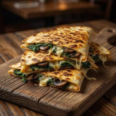 Spinach and Mushroom Quesadillas