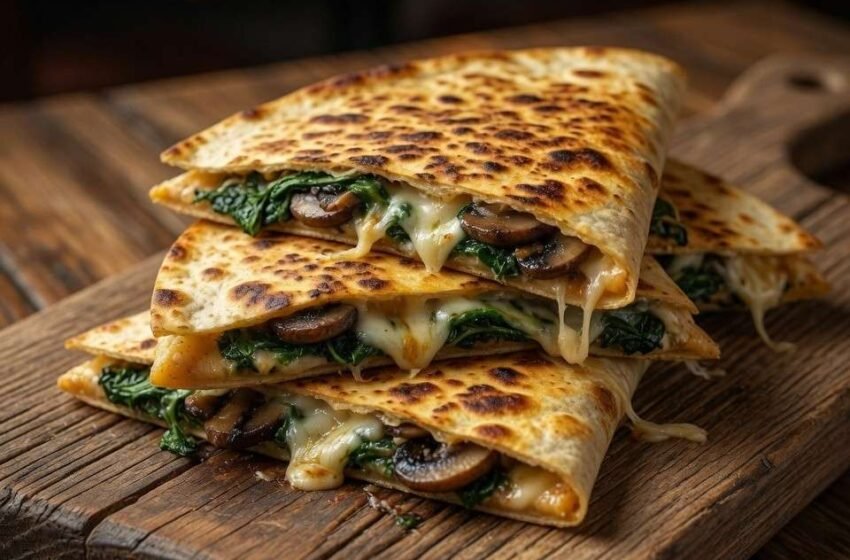 Spinach and Mushroom Quesadillas
