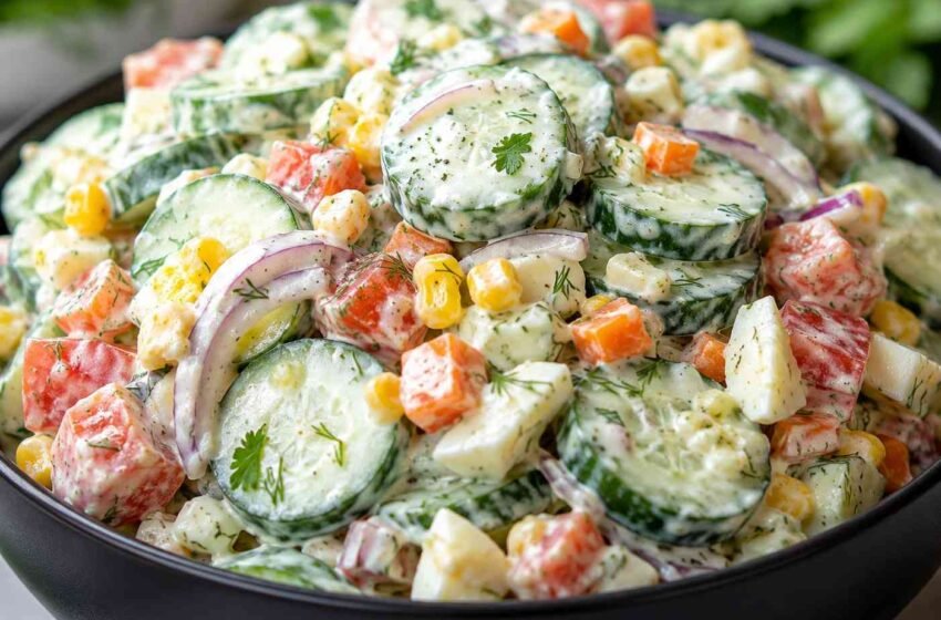 High-Protein Creamy Cucumber Salad (Diabetic-Friendly)