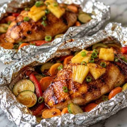 Teriyaki Chicken and Pineapple Foil Packets (Diabetic-Friendly High-Protein Recipe)