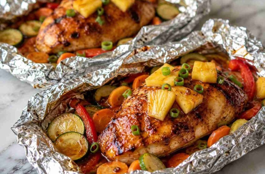 Teriyaki Chicken and Pineapple Foil Packets (Diabetic-Friendly High-Protein Recipe)