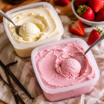 Vanilla & Strawberry Protein Ice Cream
