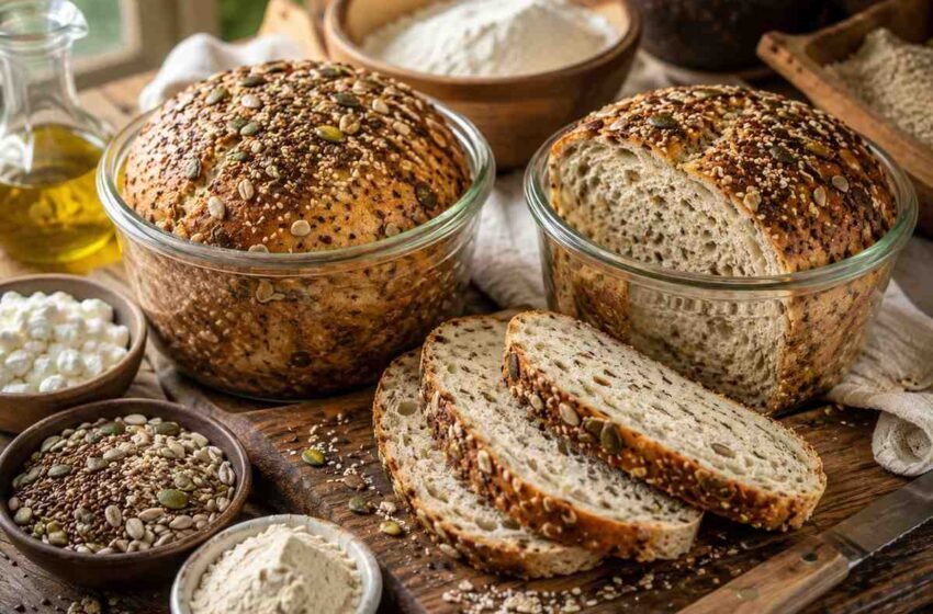 Seeded No-Knead Cottage Cheese Bread