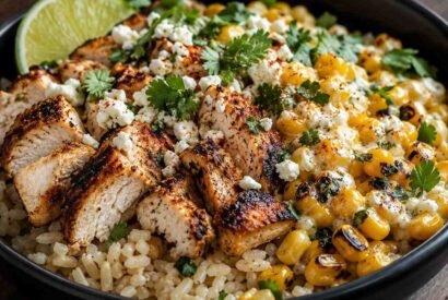 Thumbnail for High-Protein Street Corn Chicken Rice Bowl (Diabetic-Friendly)