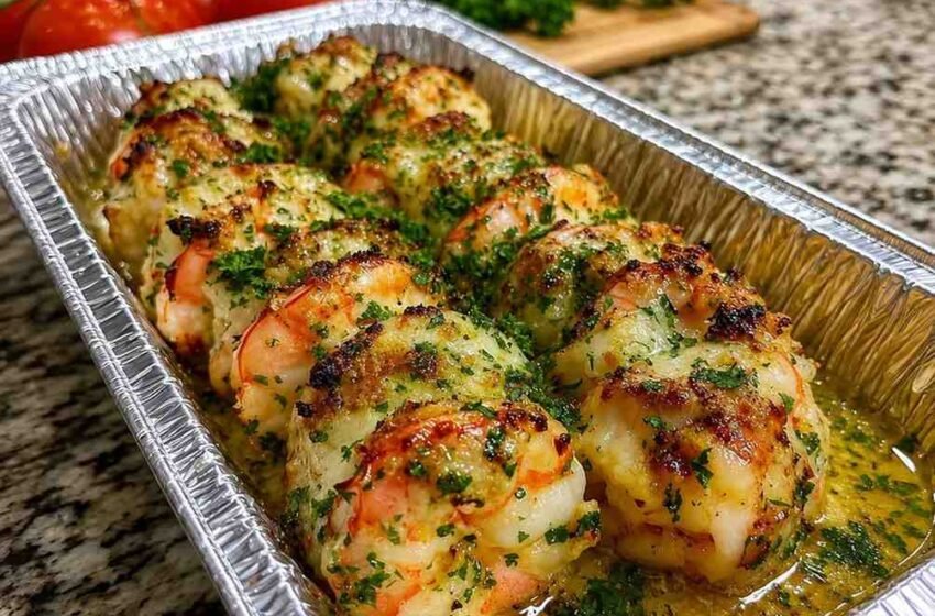 Garlic Butter Stuffed Shrimp Rolls