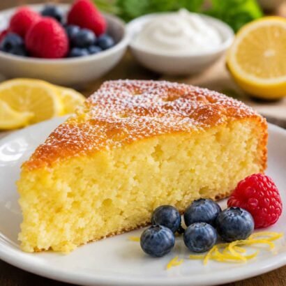 High-Protein Flourless Lemon Greek Yogurt Cake (Diabetic-Friendly)