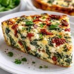 Spinach, Sun-Dried Tomato & Feta Crustless Quiche