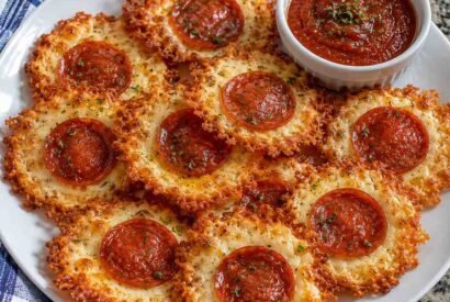 Thumbnail for High-Protein Diabetic-Friendly Pepperoni Pizza Chips